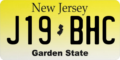 NJ license plate J19BHC