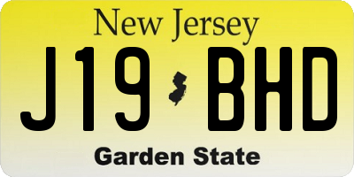 NJ license plate J19BHD