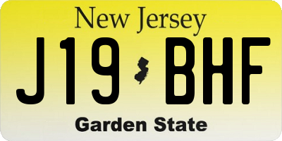 NJ license plate J19BHF