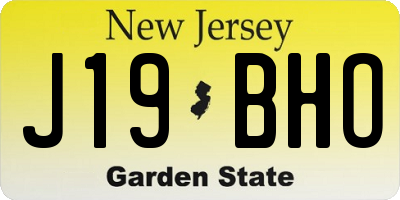 NJ license plate J19BHO
