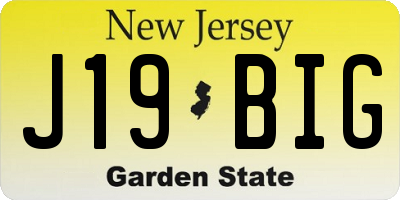 NJ license plate J19BIG