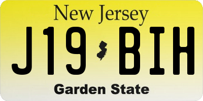 NJ license plate J19BIH