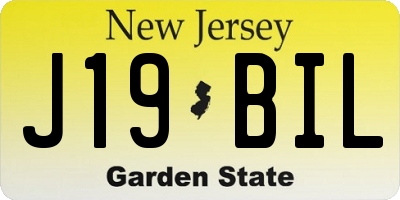 NJ license plate J19BIL