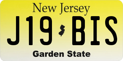 NJ license plate J19BIS