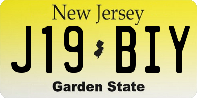 NJ license plate J19BIY