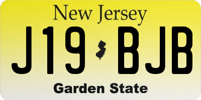 NJ license plate J19BJB