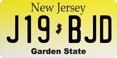 NJ license plate J19BJD