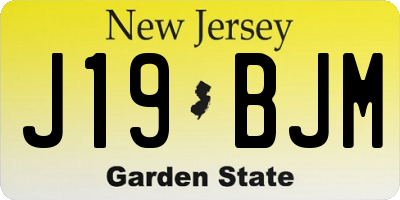 NJ license plate J19BJM
