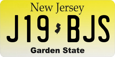NJ license plate J19BJS