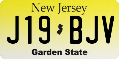 NJ license plate J19BJV
