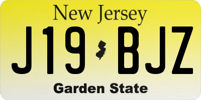 NJ license plate J19BJZ