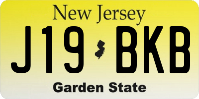 NJ license plate J19BKB