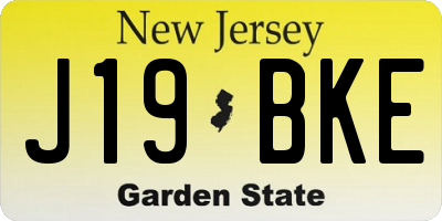 NJ license plate J19BKE