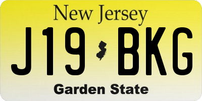NJ license plate J19BKG