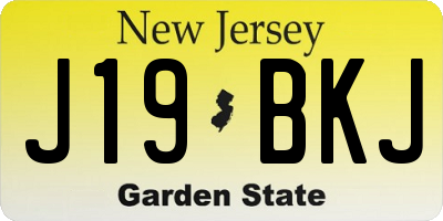 NJ license plate J19BKJ