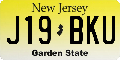 NJ license plate J19BKU