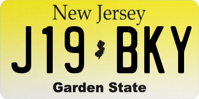 NJ license plate J19BKY