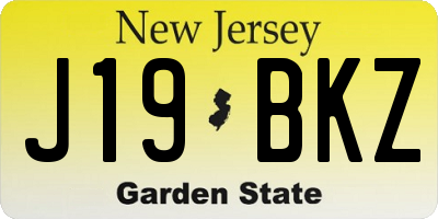 NJ license plate J19BKZ