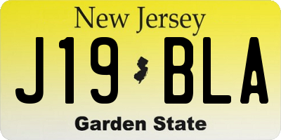 NJ license plate J19BLA