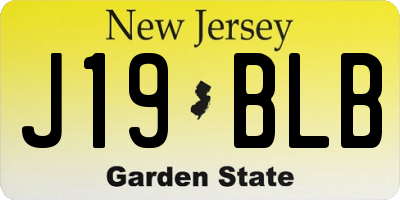 NJ license plate J19BLB
