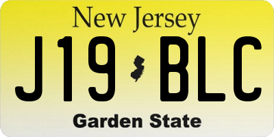 NJ license plate J19BLC