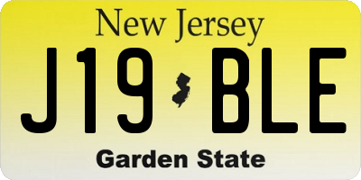 NJ license plate J19BLE