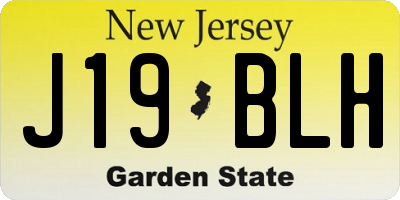 NJ license plate J19BLH
