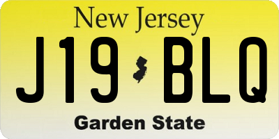 NJ license plate J19BLQ