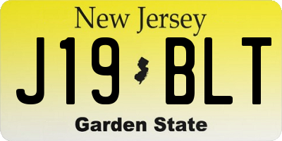 NJ license plate J19BLT