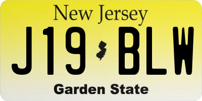 NJ license plate J19BLW