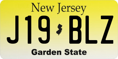 NJ license plate J19BLZ