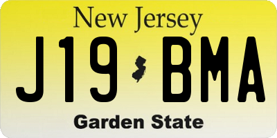 NJ license plate J19BMA