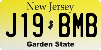 NJ license plate J19BMB