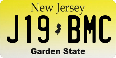 NJ license plate J19BMC
