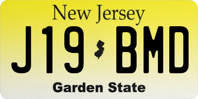 NJ license plate J19BMD