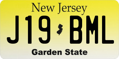 NJ license plate J19BML