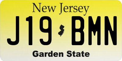 NJ license plate J19BMN