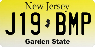 NJ license plate J19BMP