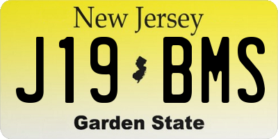 NJ license plate J19BMS