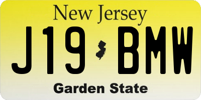 NJ license plate J19BMW