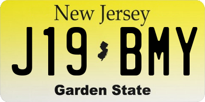 NJ license plate J19BMY