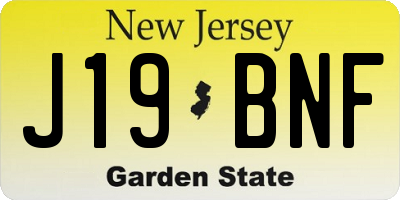 NJ license plate J19BNF