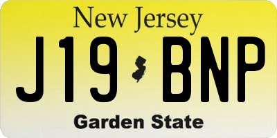 NJ license plate J19BNP