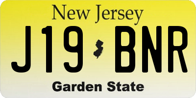 NJ license plate J19BNR