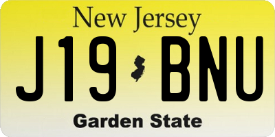 NJ license plate J19BNU