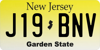 NJ license plate J19BNV