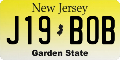 NJ license plate J19BOB