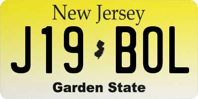 NJ license plate J19BOL
