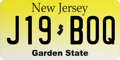 NJ license plate J19BOQ