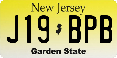 NJ license plate J19BPB